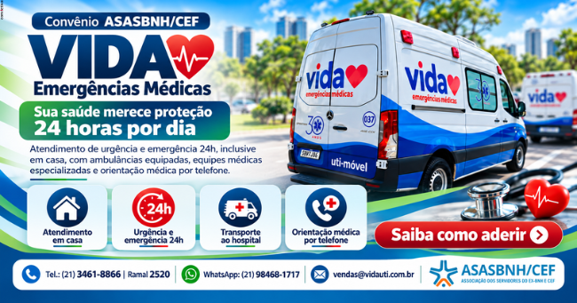 VIDA Emergências Médicas: sua saúde merece proteção 24 horas por dia, com atendimento médico até em casa!